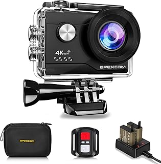 Apexcam 4K Action cam 20MP WiFi Sports Kamera Ultra HD Unterwasserkamera 40m 170 ° Weitwinkel 2.4G Fernbedienung Zeitraffer 2x1050mAh Akkus 2.0-inch LCD Bildschirm und andere