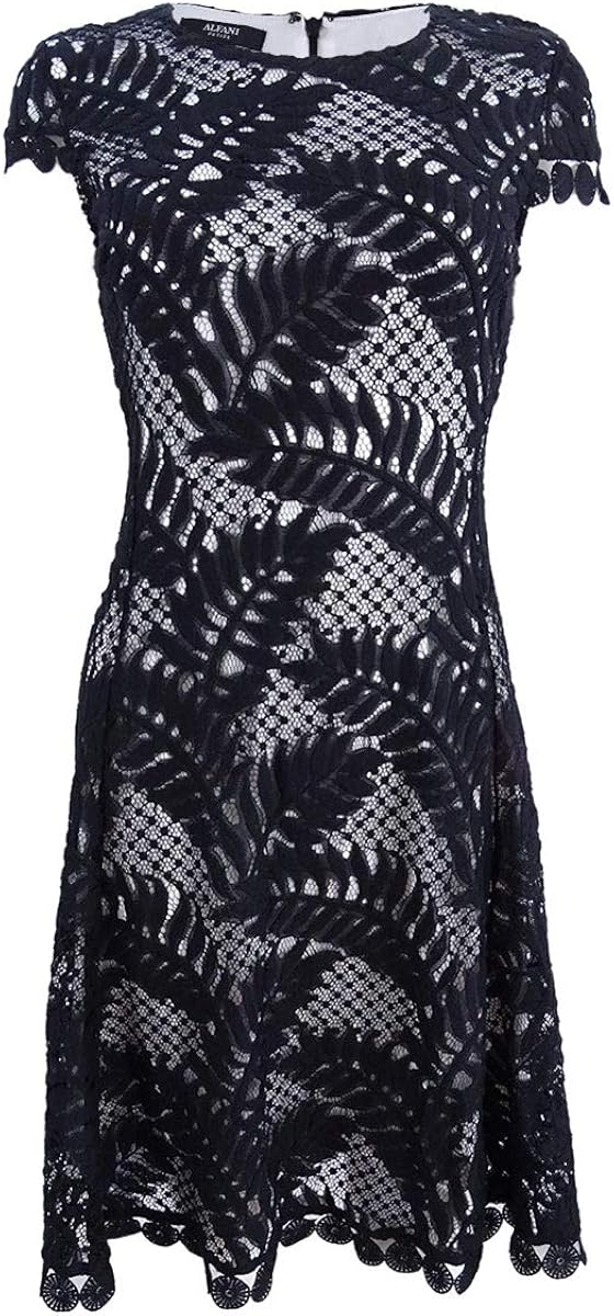 alfani lace fit & flare dress