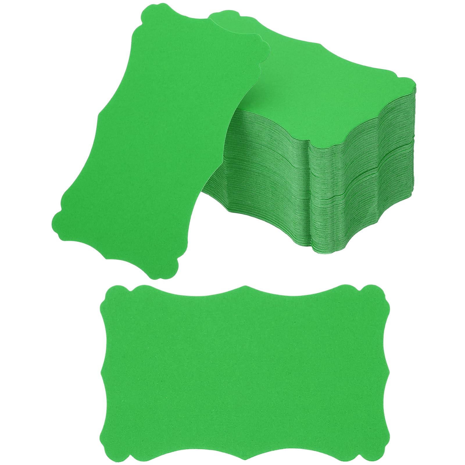 PATIKIL 3"x5" Blank Paper Business Cards, 200 Pack Small Index Flash Cards Words Message Note Card Mini Paper Tags Lace for DIY Gift, Green