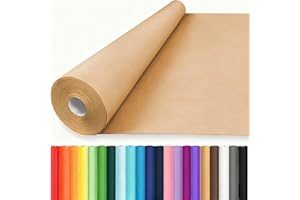 Vanhench 36"x 2520" (210') Brown Wrapping Paper Roll for Bulletin Board Paper, Kraft Paper, Thanksgiving Christmas Gift Art Craft Bouquet Flower Poster Packing Shipping Moving Supplies, 70GSM 50LB
