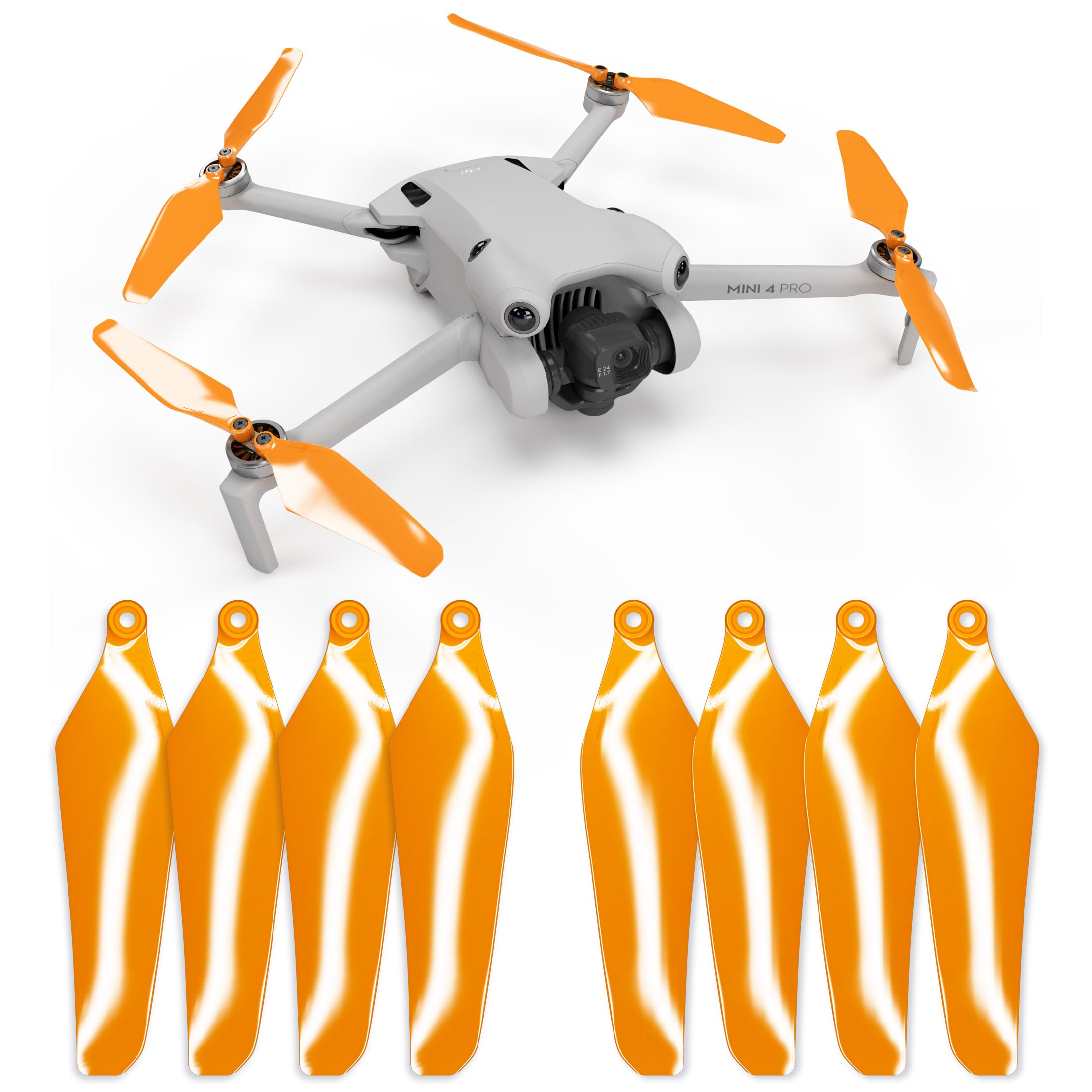 Master Airscrew Super Stealth Propellers for DJI Mini 4 Pro & Mini 3 Pro - Orange, 4 propellers in Set