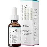 Geek & Gorgeous - C-Glow - lightweight, water-like 15% Vitamin C + Ferulic acid & Vitamin E Serum, protects against environmental damage, boosts collagen & evens skin tone - all skin types, 1 oz