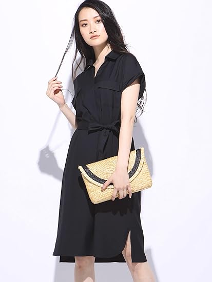 Amazon Co Jp ビッキー Vicky スキッパーシャツワンピース S 1 ブラック 服 ファッション小物