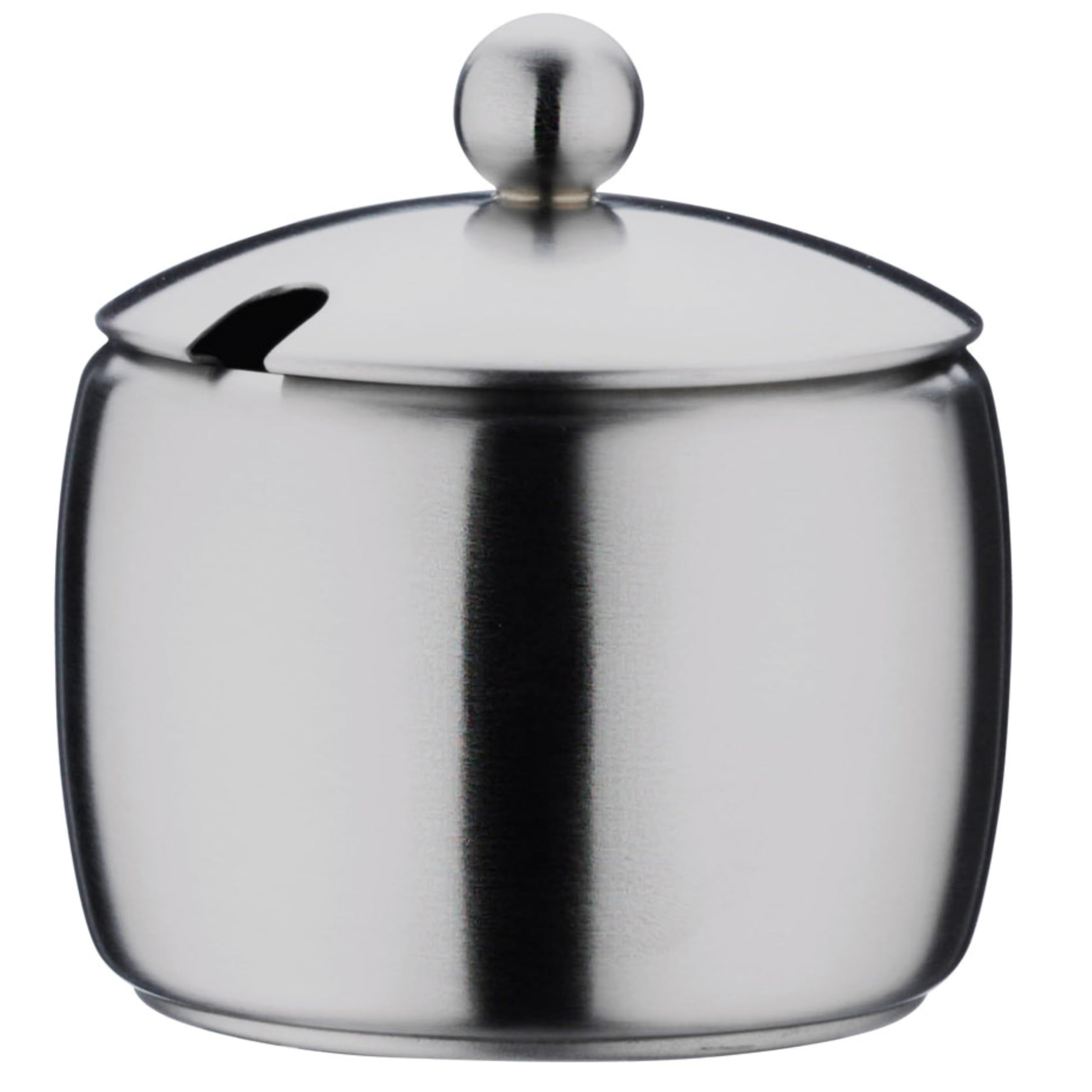 Café Stal Café Stål Bellux Range Premium 18/10 Stainless Steel Sugar Bowl, Mirror Polished, Knobbed Lid with Teaspoon Groove, 5oz (150ml), BS-005, Silver