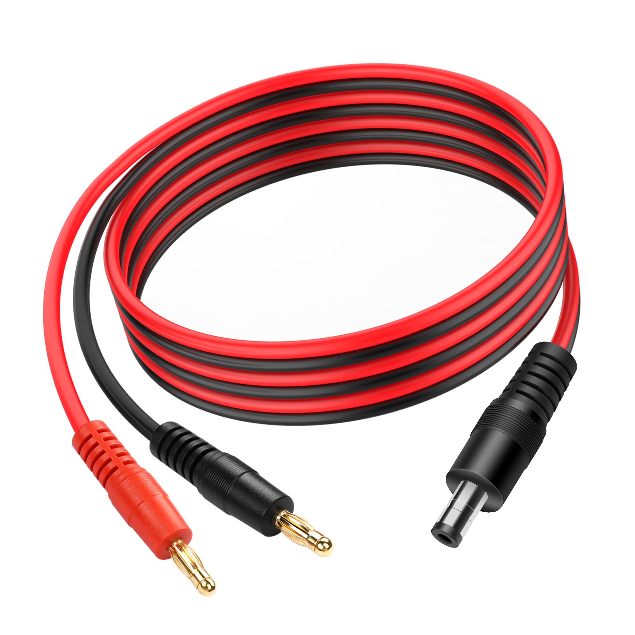 Photo 1 of YACSEJAO 14AWG DC5525 to 4mm Banana Cable 3FT/1M DC 5.5mm x 2.5mm to 4mm Banana Plug Cable DC 12V-24V Instrumentation Equipment Connector (DC5.5 * 2.5MM)