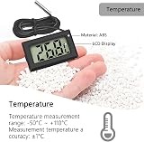 Thlevel Digital Reptile Thermometer Fridge Temperature Probe 4 Pack Black view 3