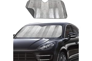 Big Ant Windshield Sun Shade UV Rays Sun Visor Shade,Auto Front Windshield Sunshade Car Folded Sun Shield Shade,Keeps Vehicle Cool - Black (55" x 27.5")