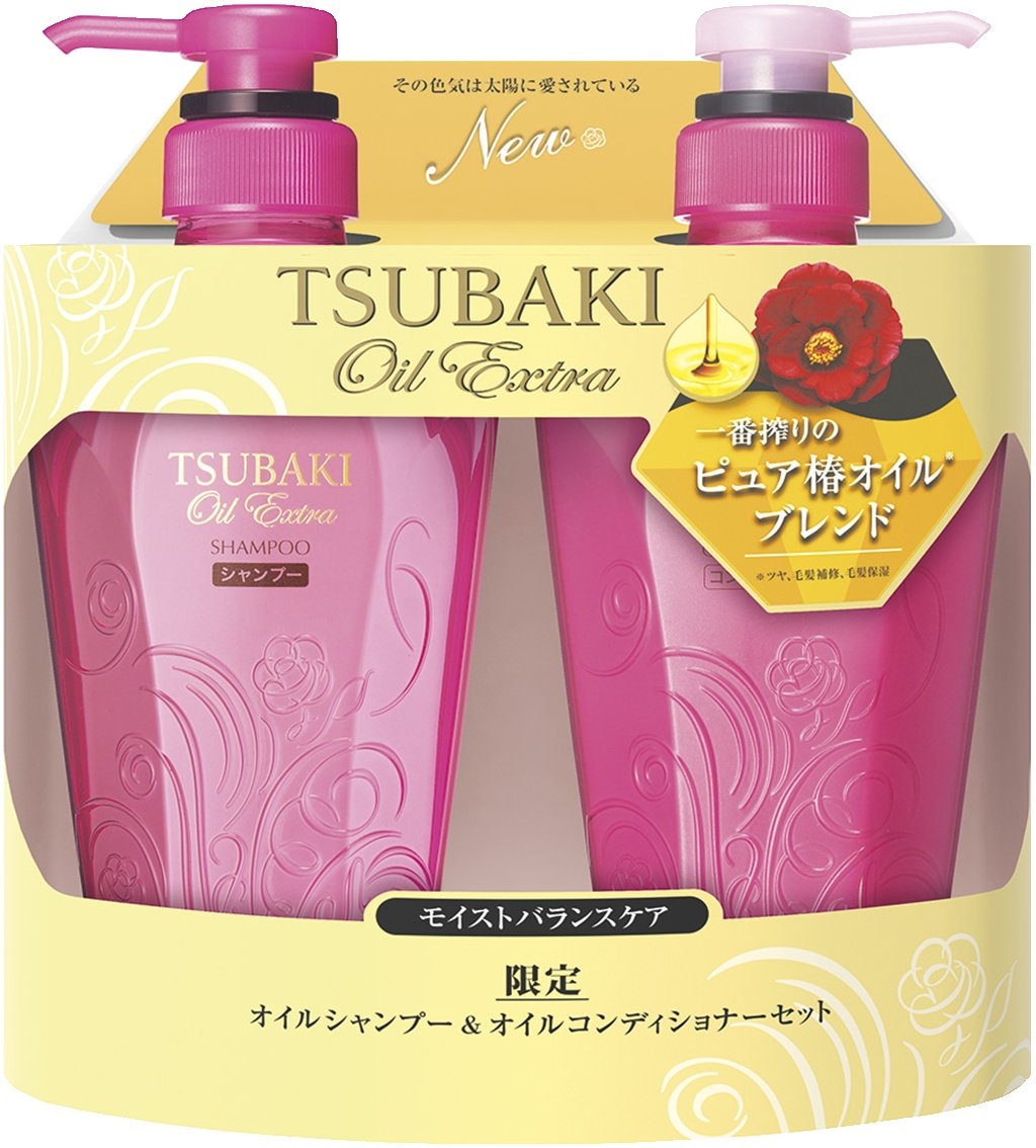 Japonês Shiseido Tsubaki Oil Extra Moist Balance Care Set JP Mart