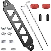 BFXM Aluminum Battery Hold Down, 8.5" Battery Tie Down with 10" J-Bolts Kit | Black Aluminum Car Battery Holder Bracket with 10" 304 Stainless Steel J-Bolts Kit, Battery Hold Down Kit for Car SUV RV