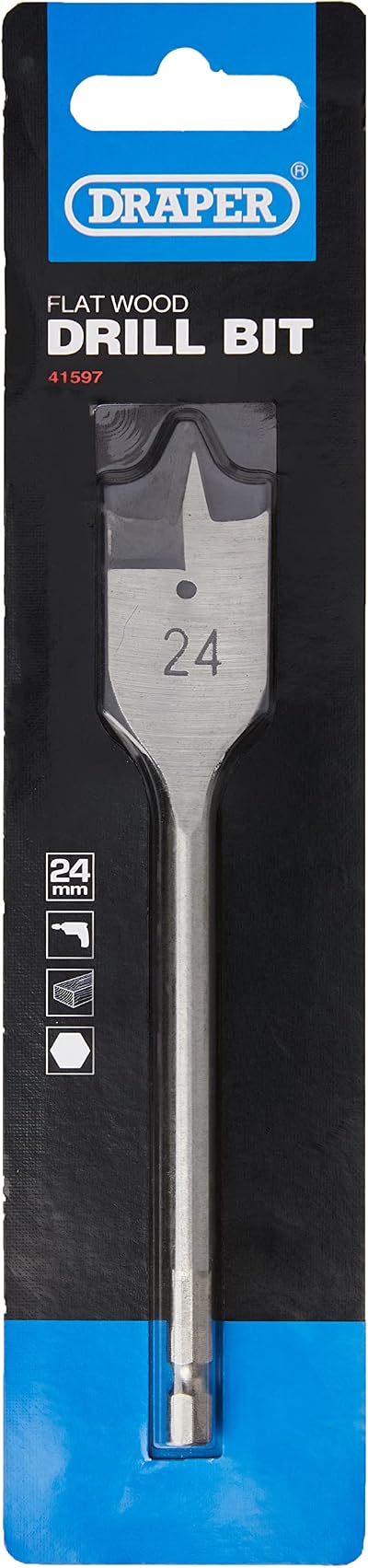 Draper Expert 24mm Wood Drill Bit Carbon Steel Heavy Duty