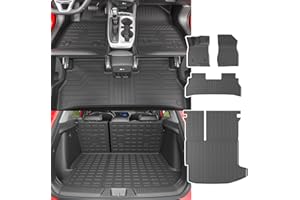 powoq Floor Mat Compatible with 2024 2025 Chevy Trax Trunk Mat with Backrest Mat TPE Floor Liner Replacement for 2024 2025 Chevy Trax Accessories (Trunk Mat with Backrest Mat+Floor Mat)