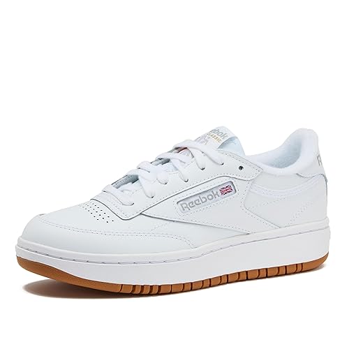 Reebok Club C Double Revenge Platform Tennis Shoes for Women, White/Reebok Gum 07/White6