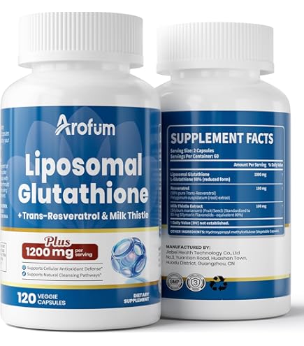 Amazon.com: Liposomal Glutathione Supplement Liquid Drops, 5-in-1 Ultra  Strength L-Glutathione 1750mg w. Milk Thistle Vitamin C NAC Alpha Lipoic  Acid for Skin Whitening Liver Detox Antioxidant Immune Brain Health :  Health &