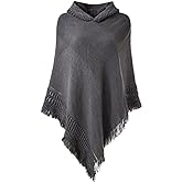 Ferand Ladies' Hooded Cape with Fringed Hem, Crochet Poncho Knitting Patterns for Women