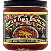 Better Than Bouillon Chili Base, Made from Select Roasted Chili Peppers &amp; Spices, Blendable Base for Added Flavor, 8-Ounce Jar (Pack of 1)