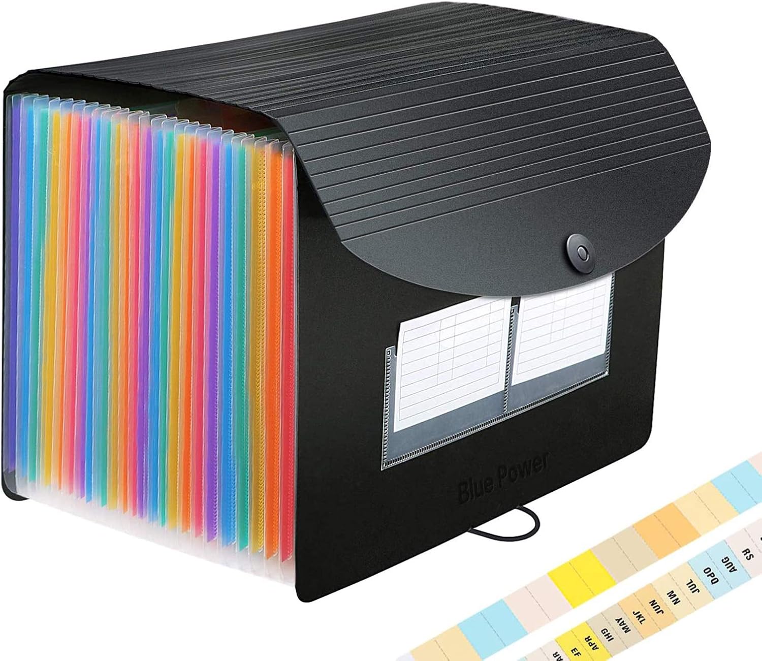 26 Pockets Accordian File Folder Organizer, Expanding Filing Box A4 Letter Size Expandable File Folders, Plastic Accordion Document Paper Coupon Bill Receipt Organizer with 3 A-Z Alphabet Colored Tabs : Office Products