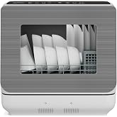 SUNVIVIPRO 18" Compact Countertop Dishwasher with 6 Modes, Energy Star Portable Dishwasher with Dual Water Supply, 12H Delay Start, Dish Washer with Visible Door, Ideal for Small Homes, Dorms &amp; RV