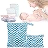Image 9 - Damero 2pcs Travel Wet and Dry Bag, Reusable Wet Bags Organizer with Two Zippered Pocket for Cloth Diaper, Pumping Parts, Swimsuit and Gym, Blue Chevron