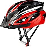 RaMokey Cycle Helmet Lightweight Adjustable 18 Vents Red 58-62cm
