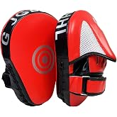 Boxing Pads Curved Punching Mitts Focus Mitts for MMA, Muay Thai | Adjustable Strap, Ventilated, Boxing Hand Pads, Martial Arts Training Equipment, 2 Pack
