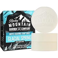 Shaving Soap Pucks for Men - 3 Pack - Traditional Wet Shave Glycerin-Based Shave Soap Bars - For Use with Shaving Brush and B