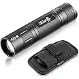 ULTRAFIRE LED Tactical Flashlight with Holster, Small Flashlight High Lumens - Single Mode, Zoomable, Water Resistant Flash Lights, Duty Belt Flashlight with Holder