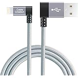 CableCreation Angled Lightning to USB Cable, 4FT Apple USB Data Sync Charge Cable for iPhone 6S/6, iPhone 5/5S/5C, Metal Plug & Cotton Jacket, Space Gray Color