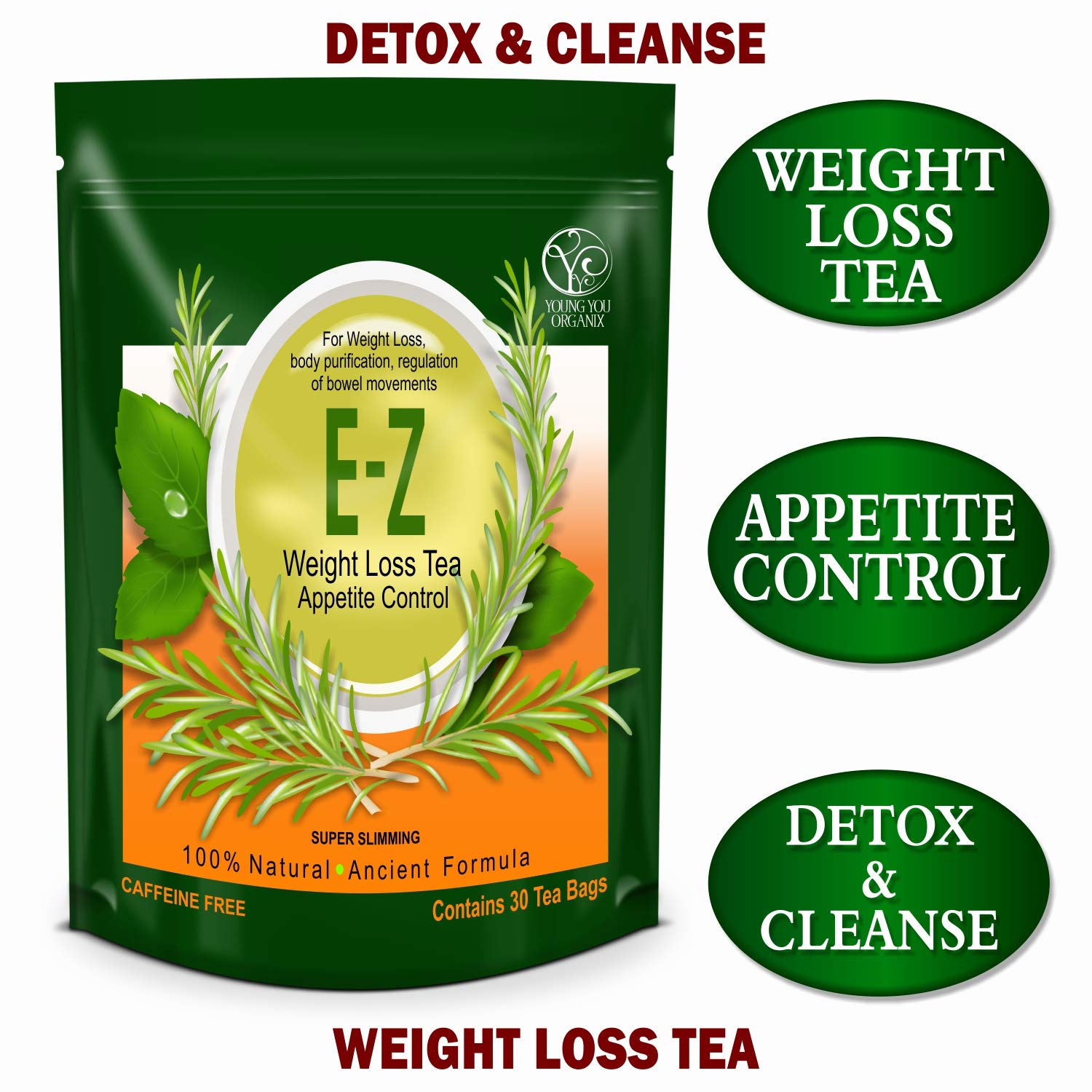 EZ WEIGHT LOSS DETOX TEA BELLY FAT APPETITE CONTROL BODY CLEANSE