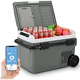 Alpicool 12V Car Refrigerator Portable Fridge Freezer, 62 QT Dual Zone Compressor Cooler with APP Control, Fast Cooling, Electric Cooler for Car Truck, RV, Camping, Travel (12/24V DC &amp; 100-240V AC)
