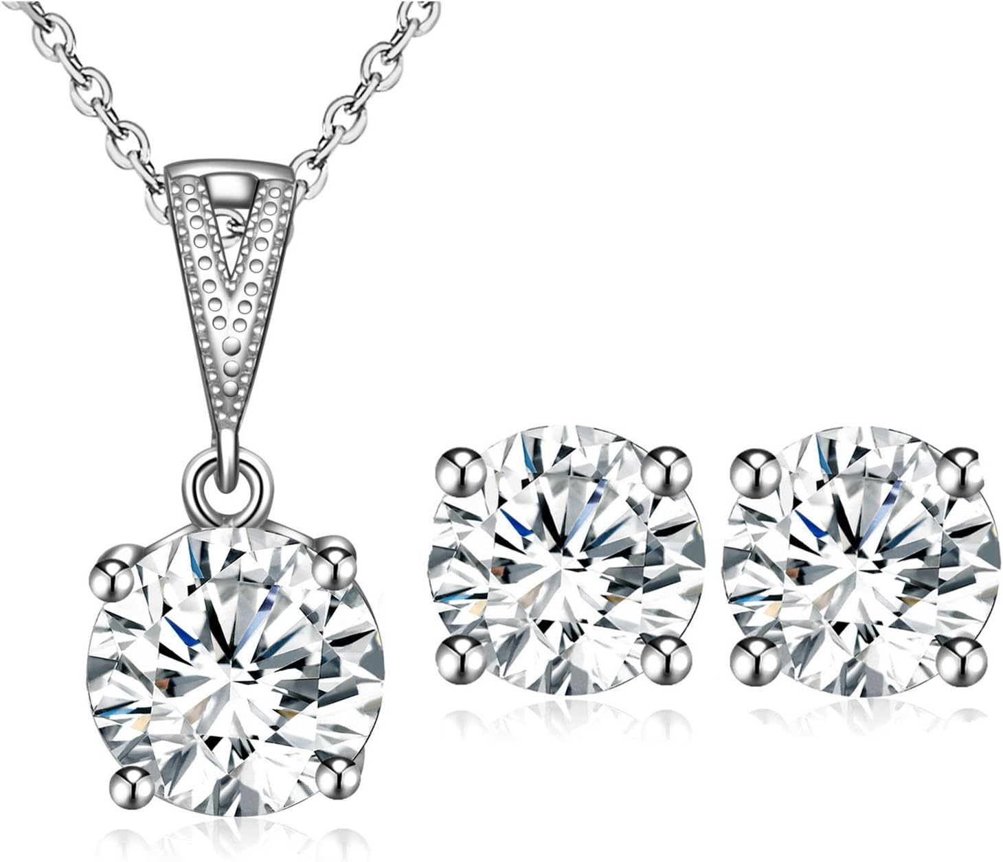 ATEIELLI® Necklace Earrings Set Zirconia Pendant Women Gifts #JW-T26