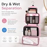 Maliton Hanging Toiletry Bag Pink 4 Layers Foldable Large Capacity 25x18x10cm view 6