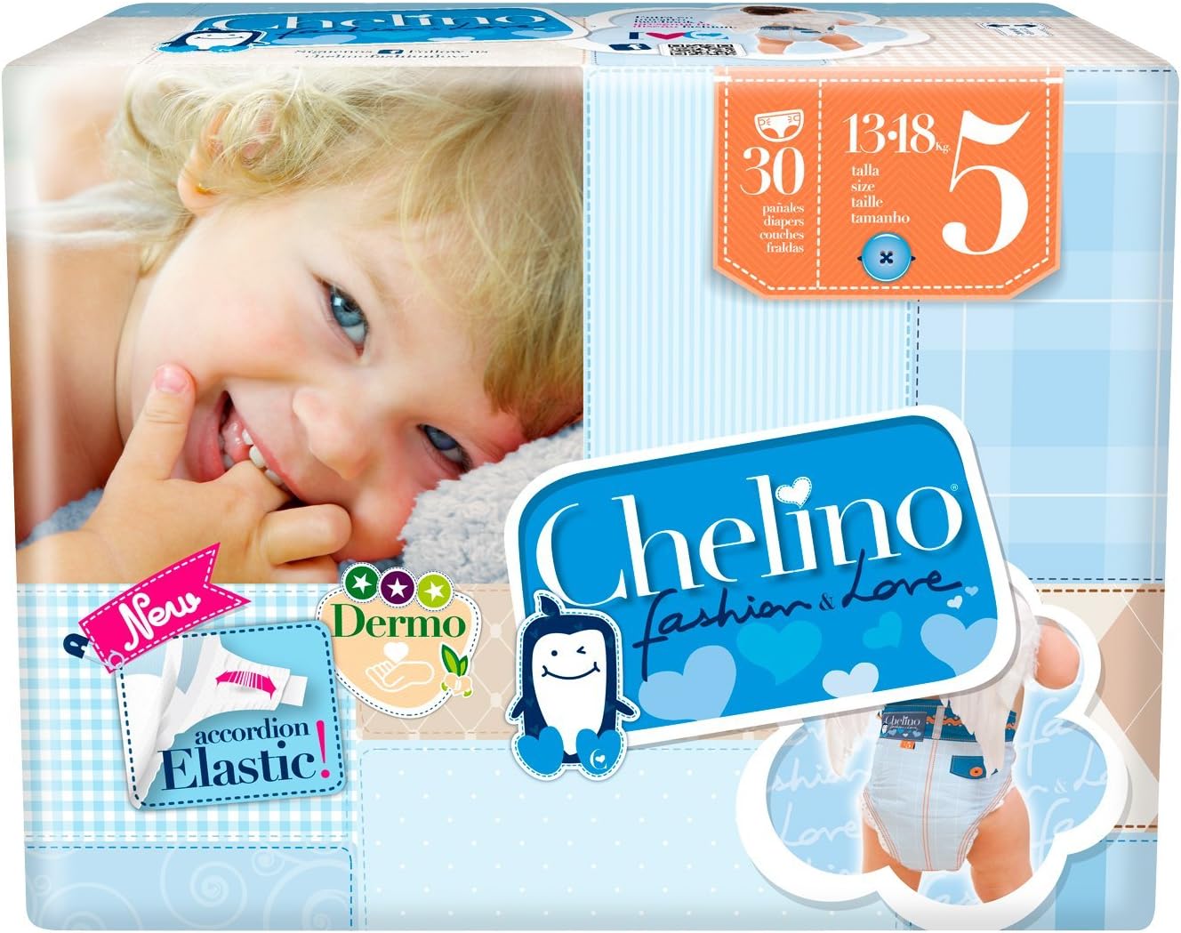 ChelinoBaby Diapers Size 5 (13-18 kg), 30 Count (Pack of 1)
