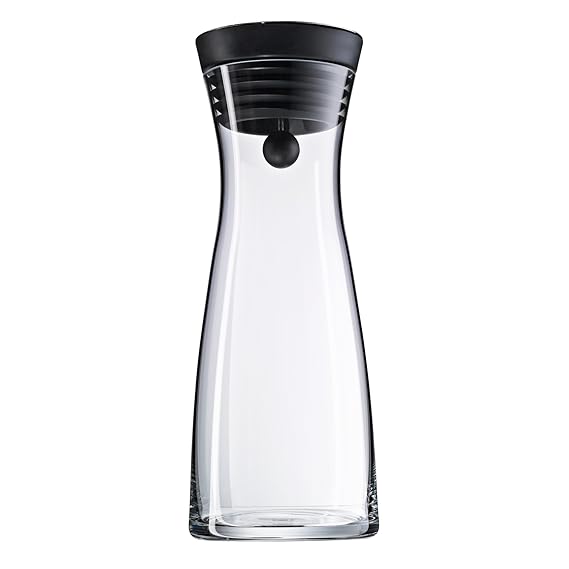 WMF Basic Wasserkaraffe, 0,75l, Höhe 23,7 cm, Glas-Karaffe, Silikondeckel, CloseUp-Verschluss