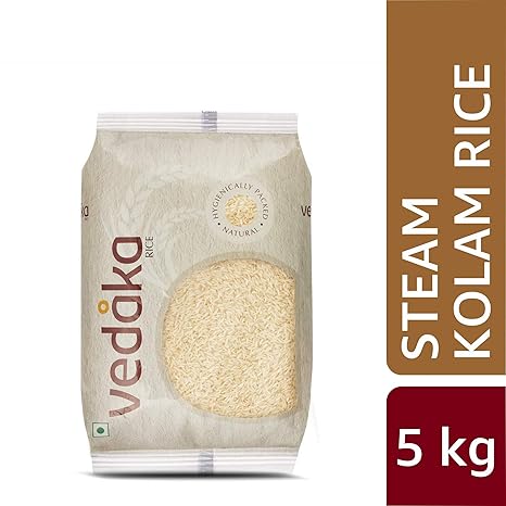 Amazon Brand - Vedaka Kolam Rice, Steamed, 5kg