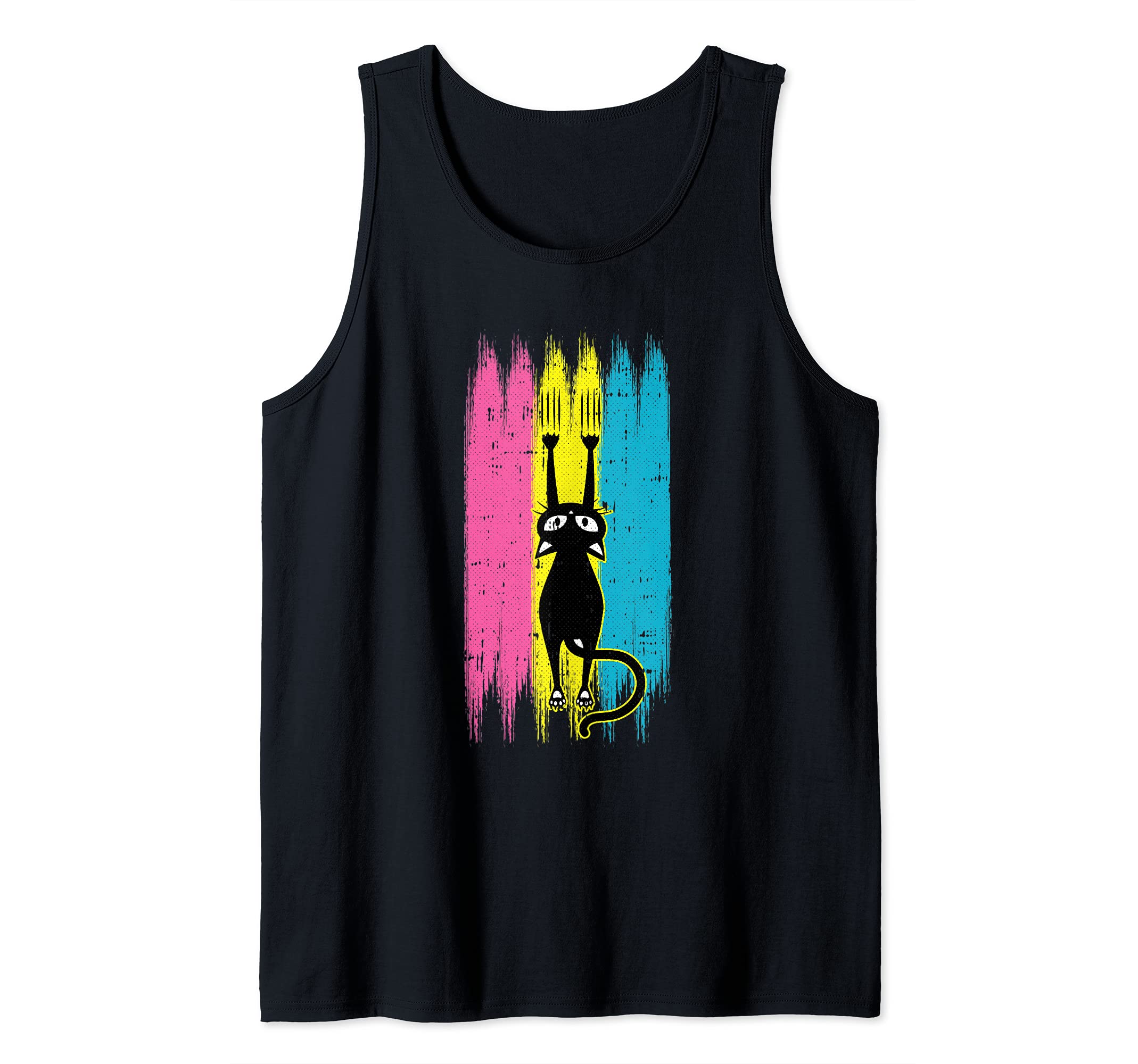 Cat Scratching Pansexual Pride Kitten Kitty LGBT-Q Ally Tank Top