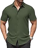 COOFANDY Button Down Shirts for Men Short Sleeve