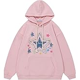 Aelfric Eden Womens Oversized Hoodies Star Graphic Fleece Hooded Streetwear Unisex Sweatshirts Pullover with Pocket