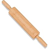 K Basix Wooden Rolling Pin, Professional Dough Roller, Essential Kitchen Utensil Tool used by Bakers & Cooks for Pasta, Cooki