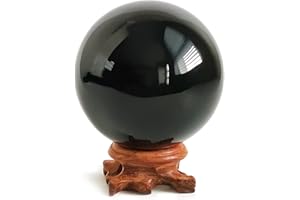 Mina Heal 70 mm / 2.8" Obsidian Crystal Scrying Ball for Fengshui Ball, Meditation, Crystal Healing, Divination Sphere, Home Decoration, 100% Natural and Genuine