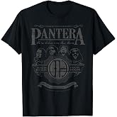 Pantera Official High Noon T-Shirt - Men's Unisex Adults Black Classic Fit Short Sleeve Crew Neck T-Shirt - Small