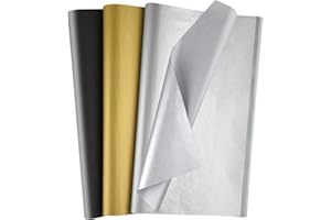 Morcheiong 120 Sheets Black Gold Silver Tissue Paper Multicolor Art Gift Wrapping Tissue Paper Bulk for DIY Graduation Birthd