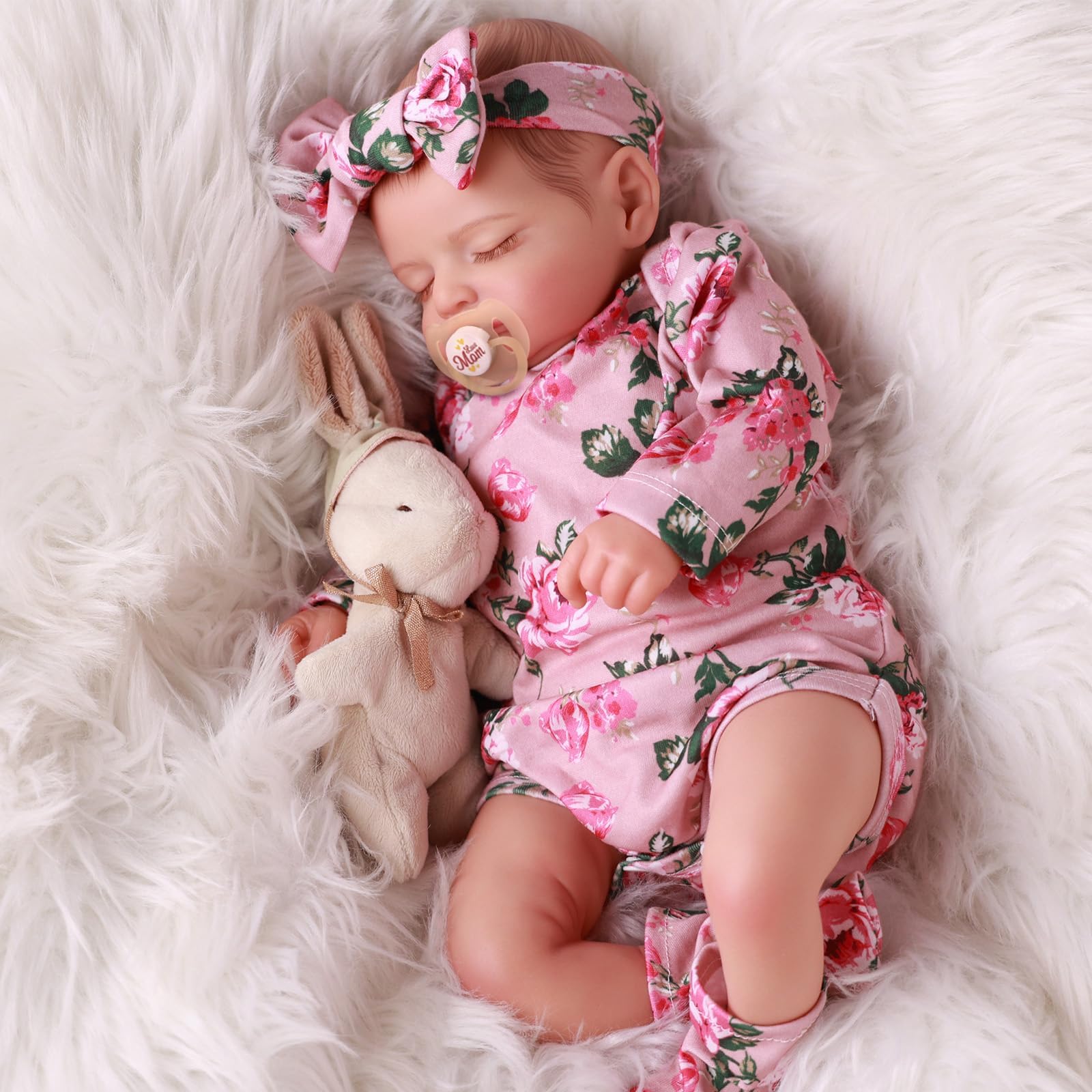 BABESIDE Lifelike Reborn Baby Dolls - Sleeping Realistic Newborn Soft Body Real Life Girl Dolls with Accessories Gifts for Kids Age 3 + & Collection, 20 inches