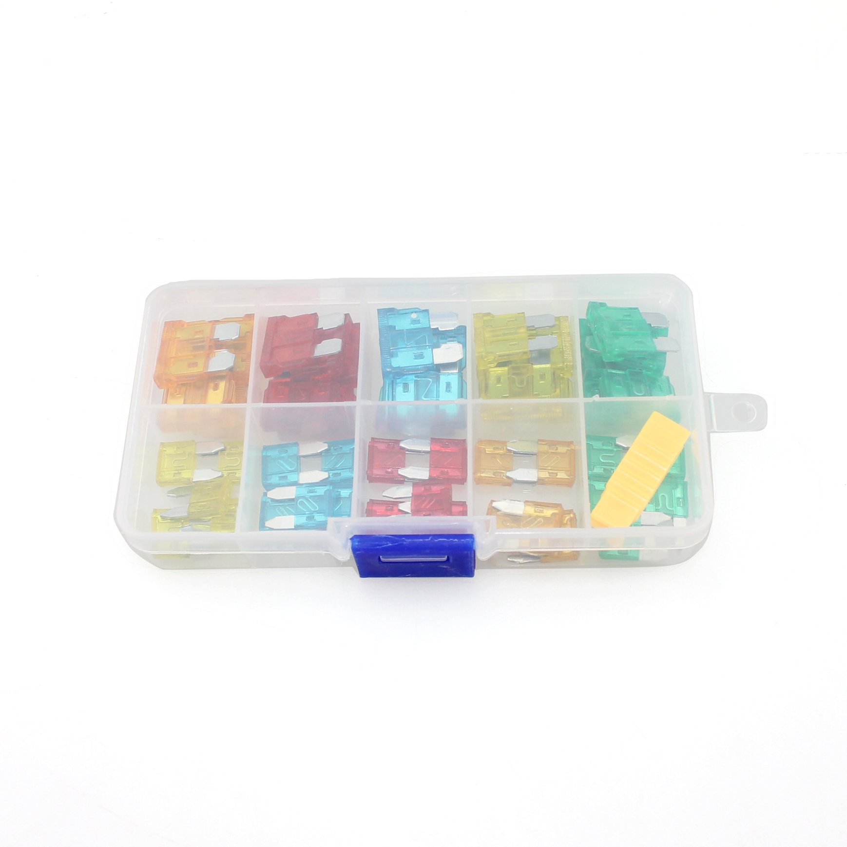 50pcs Assorted Car Truck Blade Fuse Assortment Middle & Small 5A 10A 15A 20A 25A 30A Automotive Replacement Fuse Set