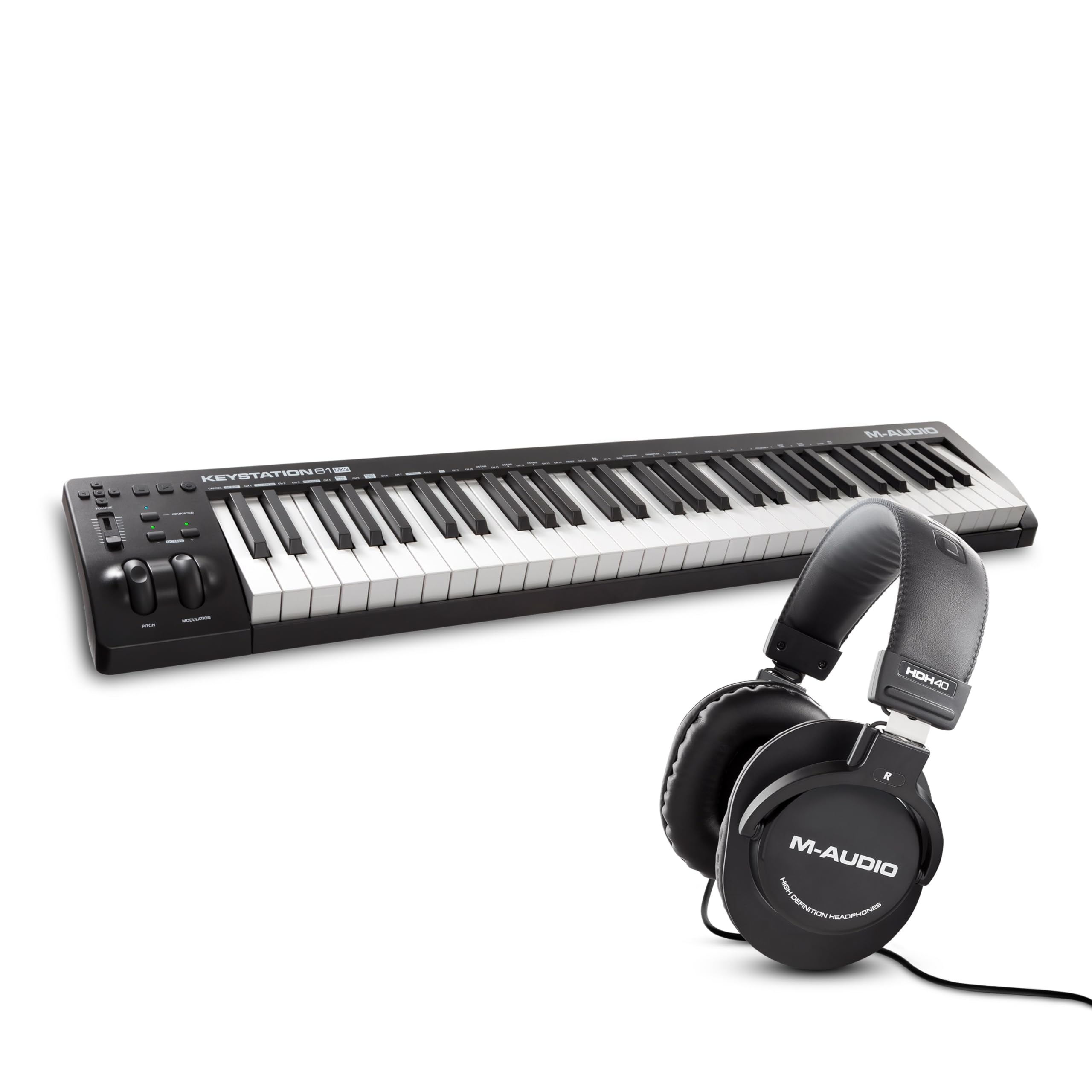 M-AUDIO Keystation 61 MK3 MIDI Controller Bundle with Headphones for Studio Recording, Music Production, Podcasting, Streaming Image