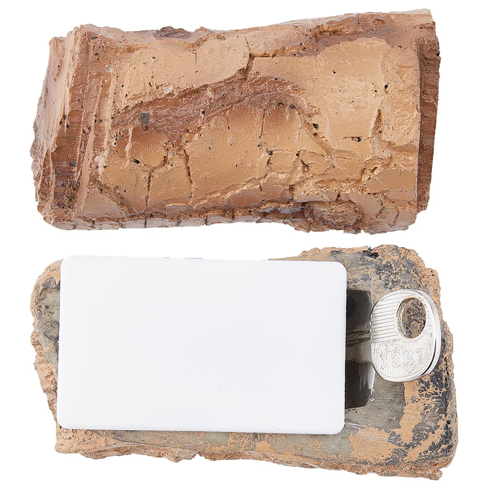 GORGECRAFT Key Rock Hiders Outside Imitation Rock Key Realistic Stone Hider Decoration Outdoor Imitation Stone Key Holder Look and Feel Likes Real Stone for Outdoor Garden Geocaching Yard 1pc Box