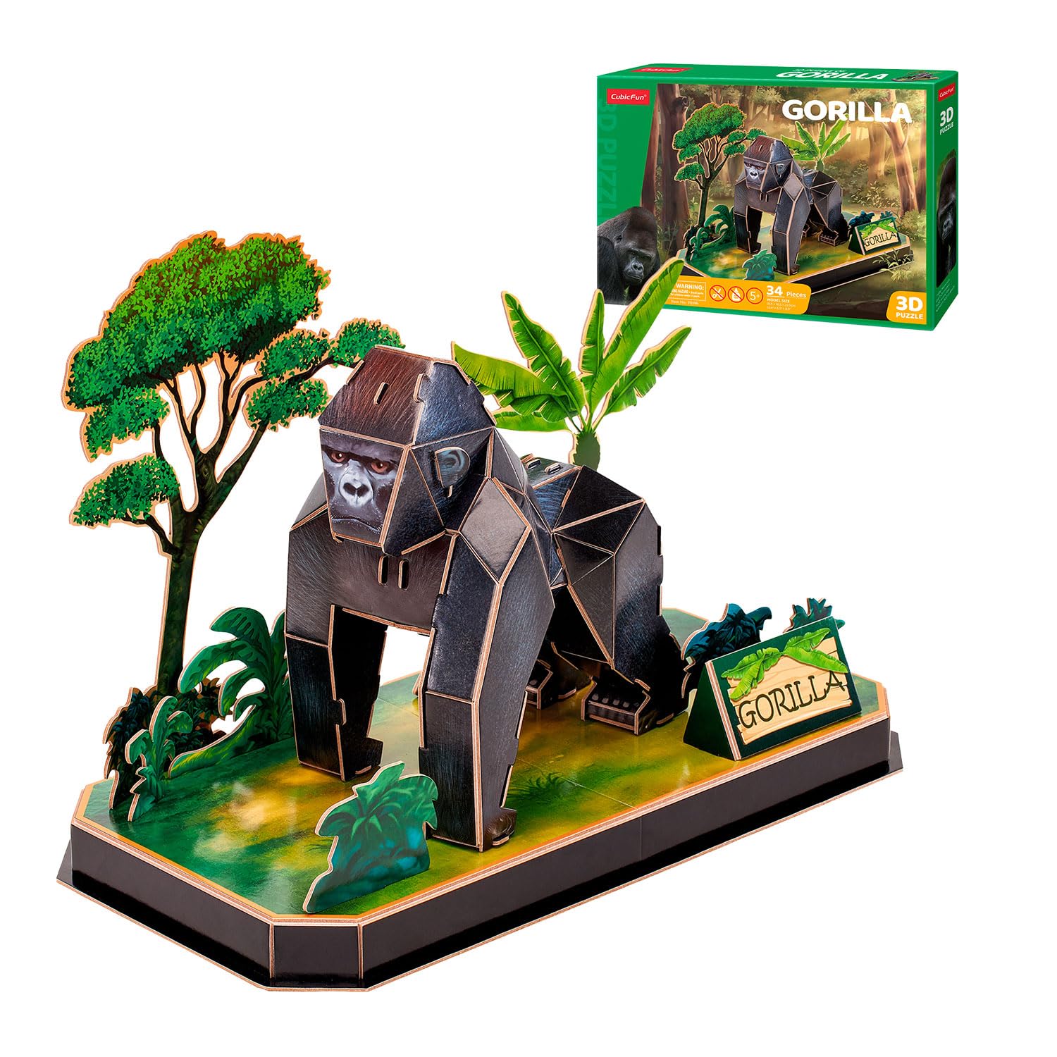 Party Town - Gorilla |3d Puzzle | Model Kits | Puzzles for adults | Puzzles For Kids | craft kit | jigsaw puzzle | model building | model kit | 42 pieces