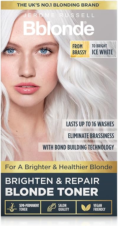 Jerome Russell Bblonde Ice White Toner Bond-Building 16 Washes Ammonia-Free