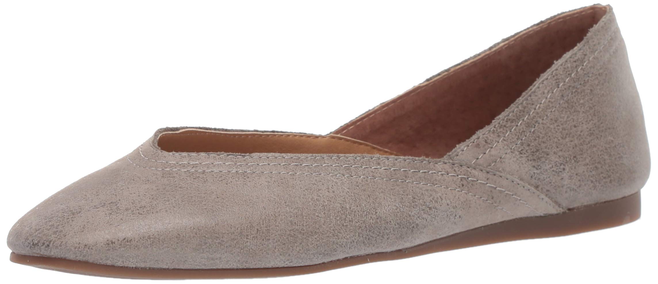 Lucky Brand Women’s Alba Ballet Flat with Square Toe, Titanium, 5 M US