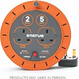 Status Double Socket Cassette Reel 5m Orange 10A Indoor Power Tools DIY view 7