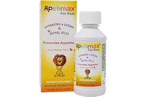 ELP ESSENTIAL Apetimax Vitamins Lysine Royal Jelly Promotes Appetite Syrup for Adults and Kids (4oz for Kids)